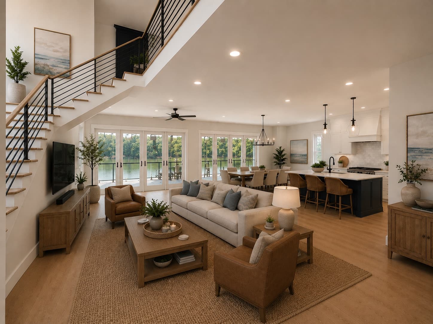 Open living room at 16 Indigo Lane with comfortable seating and natural light