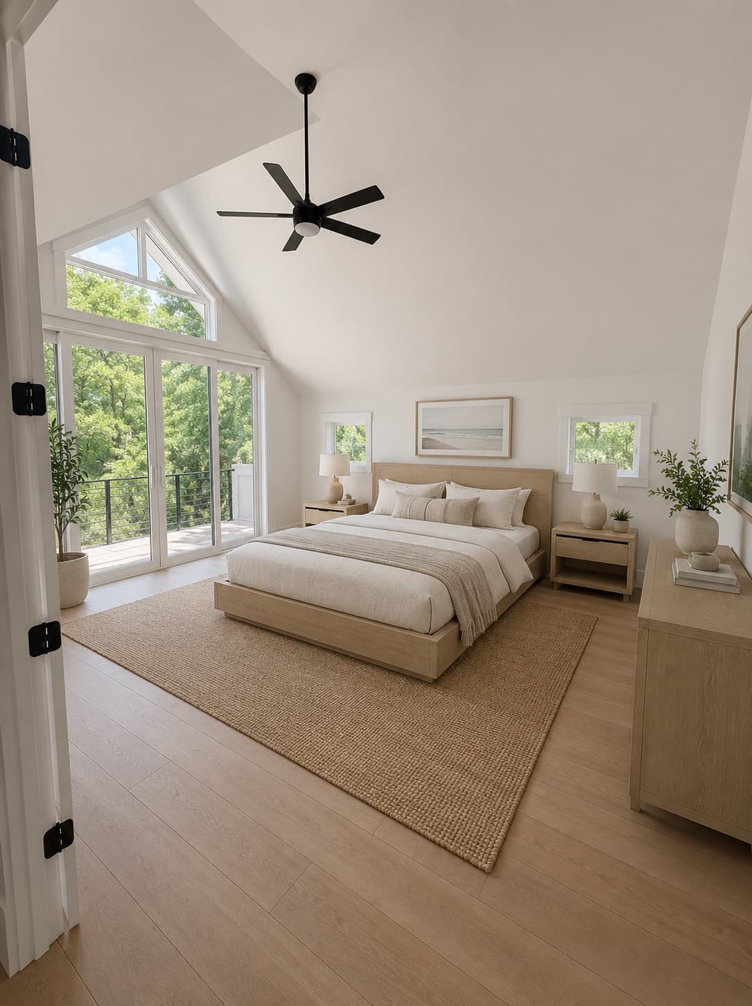Primary suite bedroom at 16 Indigo Lane with a king bed